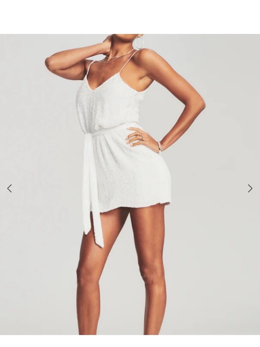 Retrofete White Mini Slip Dress